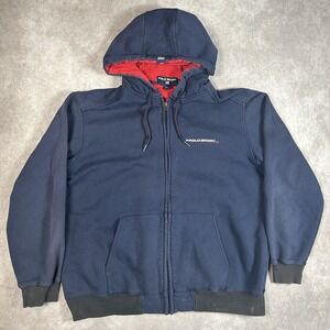 Vintage Polo Sport Ralph Lauren Navy Red Size Large Full‎ Zip Hoodie